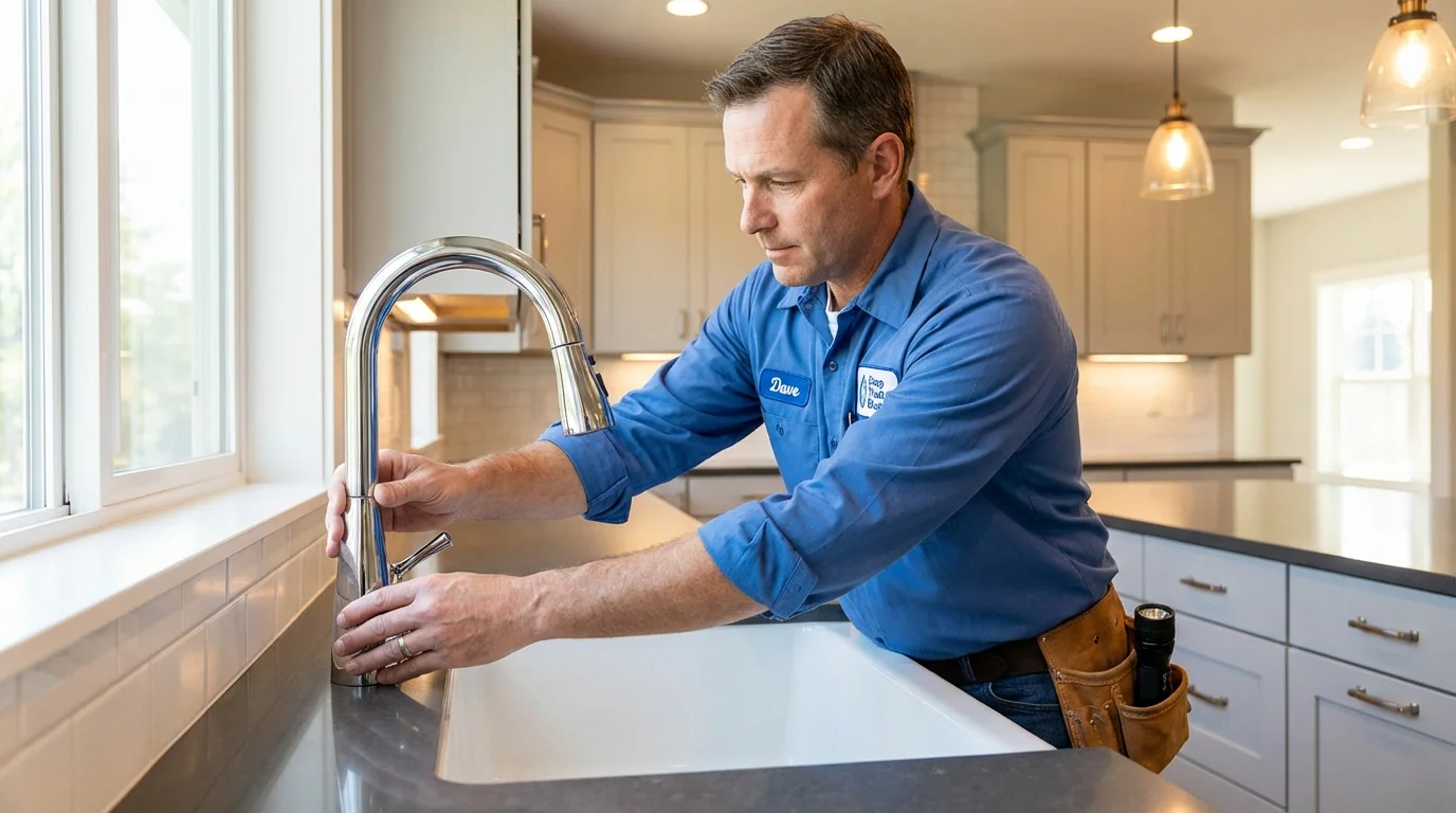 Kitchen faucet installation by Johns Plumbing LLC in Emeryville