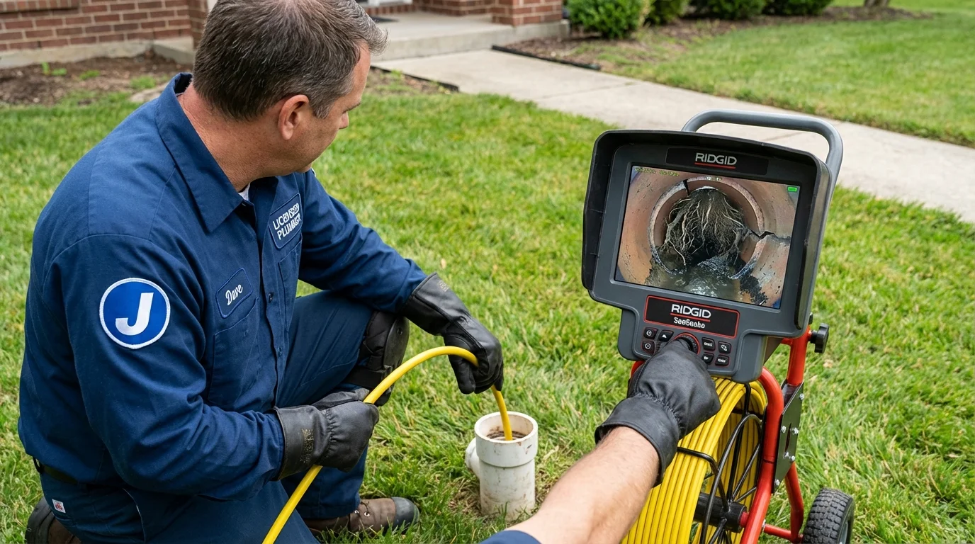 Sewer camera inspection being performed by Johns Plumbing LLC in Emeryville